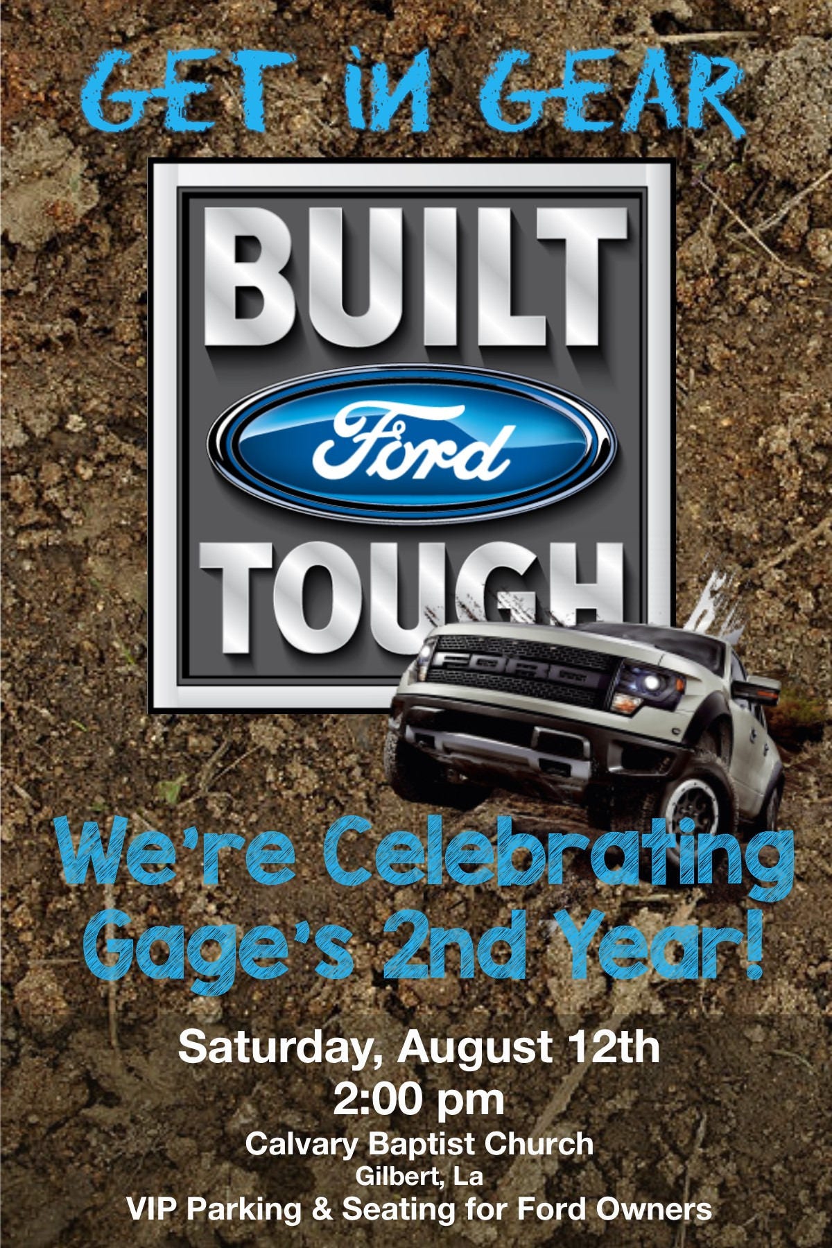 Ford Truck Birthday Invitation