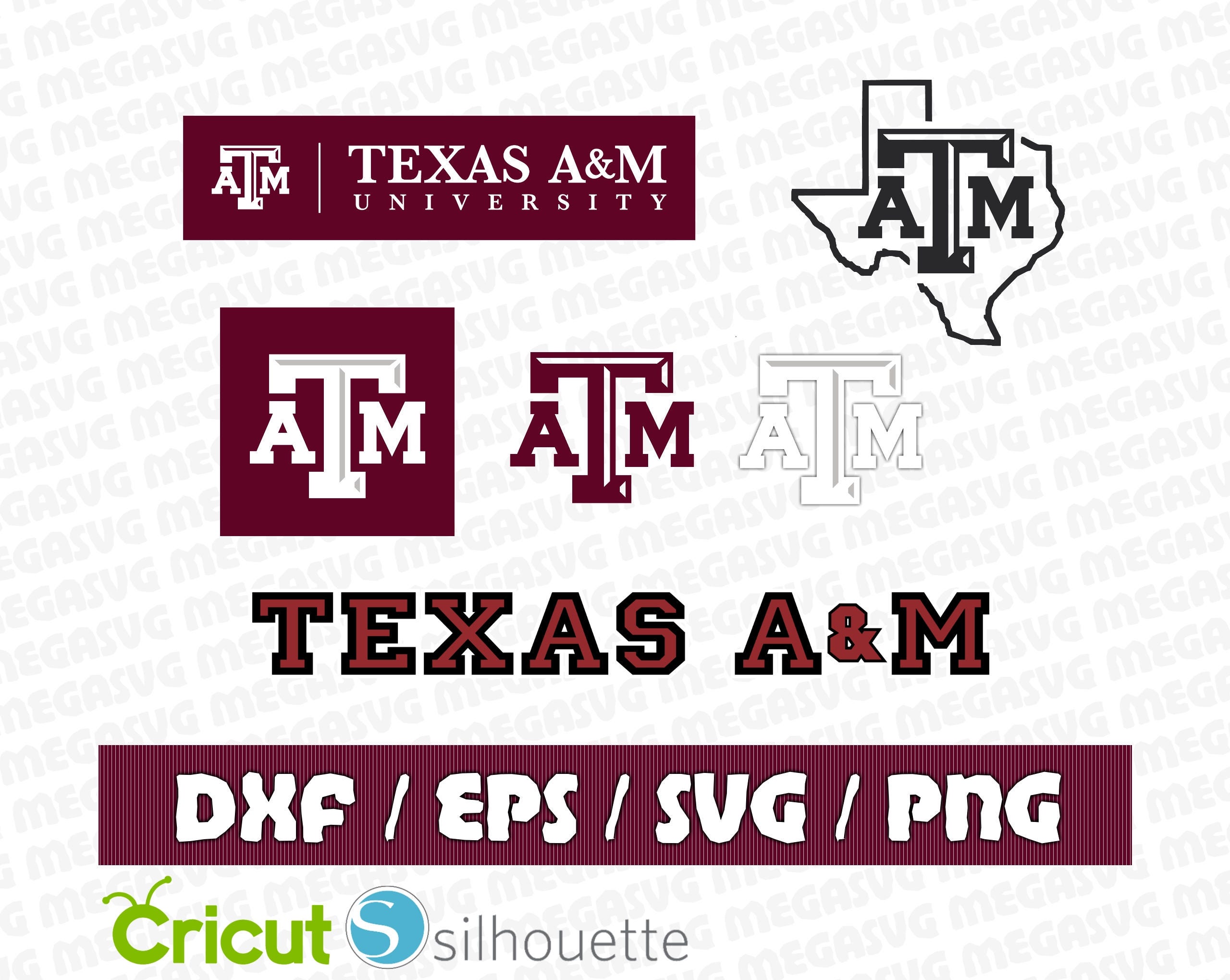 Texas A&M Svg Dxf Eps Png Cut File Pack