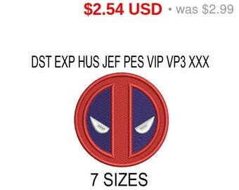 TODAY SALE 15% Deadpool embroidery design logo / embroidery designs / INSTANT download machine embroidery pattern