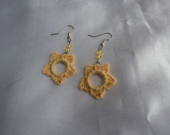 Fully crocheted 'Star' earrings