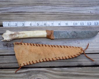 Native American style deer leg bone hunting knife
