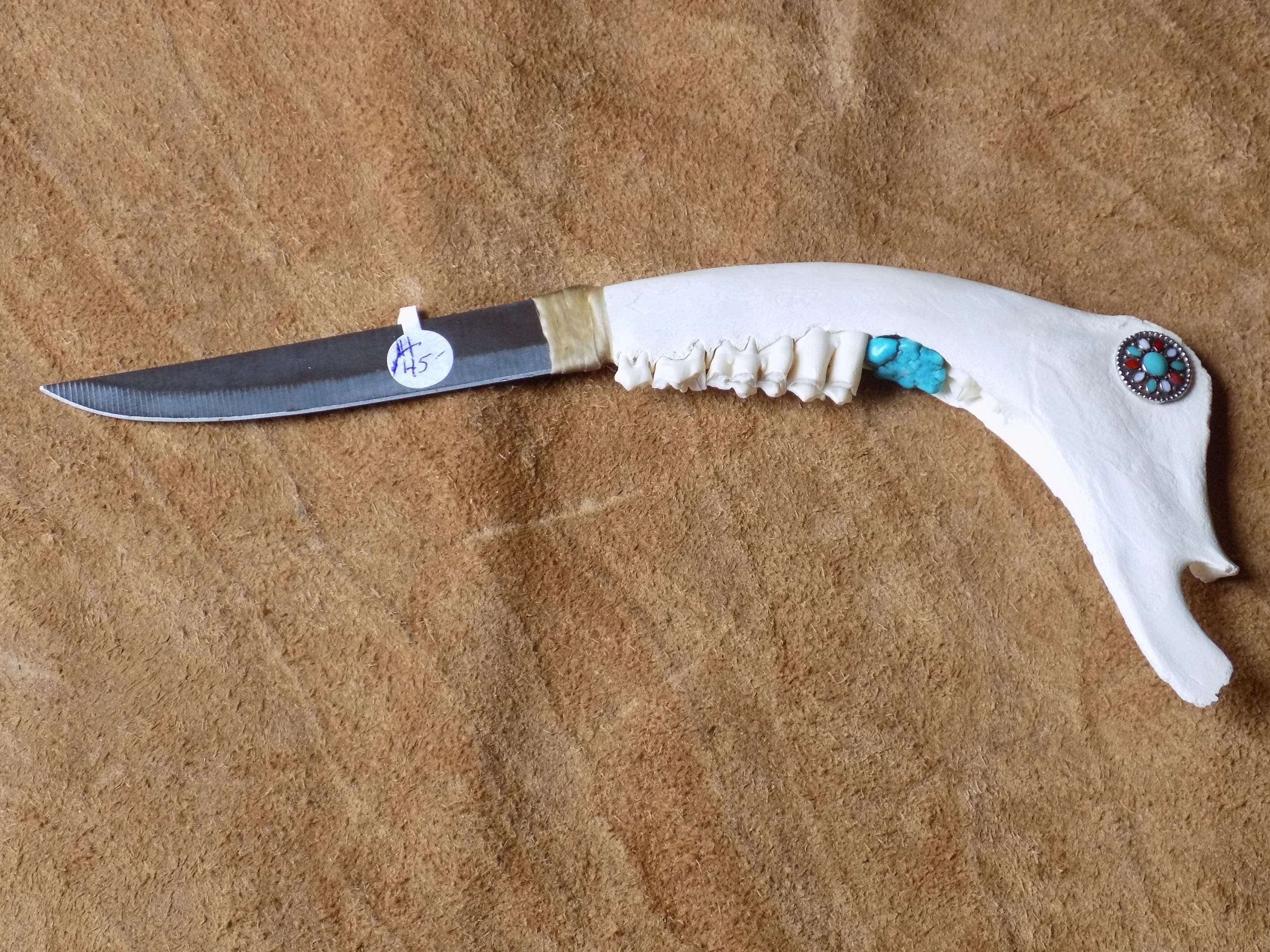 Native American style Deer jawbone knife