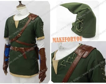 Men's legend of zelda twilight princess link cosplay costume green