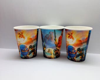 Ninjago paper cups 10 pcs. Paper cups for children's holiday or birthday. Set for children's holiday, party or birthday. Ninjago party.