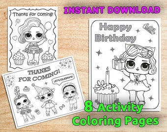 Doll coloring pages | Etsy