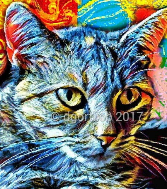 Framed Cat ArtCat art print framed framed cat wall art