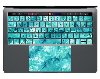 MacBook Keyboard Sticker Blue MacBook Decal Watercolor Art MacBook Sticker Keys Key Decals Teal MacBook Skin MacBook Air Pro 13 15 12 KP118