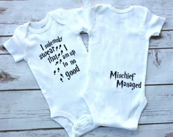 Harry Potter Onesie, Mischief Managed Baby Onesie, Harry Potter Gear, baby clothes, baby boy baby girl onesie, Harry Potter baby clothes