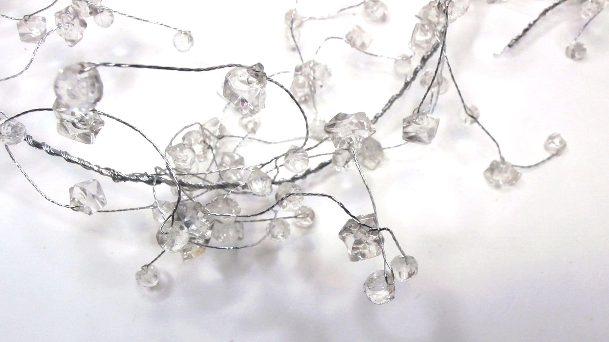 130cm Clear Beaded Garlands, Wire String, Acrylic Crystal Beaded