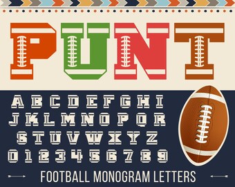 FOOTBALL FONT Svg Football Monogram Font SVG Football Alphabet Svg Football Letters Svg Dxf Png Jpg Eps Pdf Ai Cricut Cut Silhouette Iron on