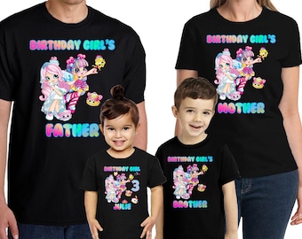Shopkins Birthday Shirt Customized Name and Age Personalized Shopkins Birthday shirt