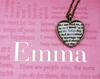 Emma Mr. Knightley heart necklace in (or Key Ring) Jane Austen