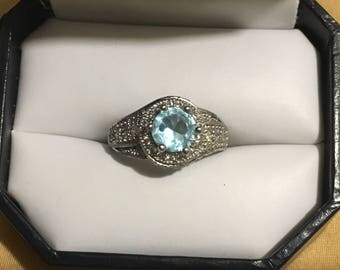 Sterling silver and aqua marine ring