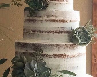 Succulent cuttings for wedding cakes.