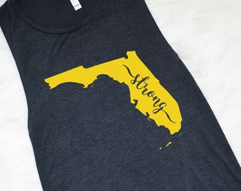 Florida Strong Tank - Florida Girl - Florida Pride - Sunshine State - Home State - State Pride - Muscle Tank - Workout Tank - Crossfit Tank