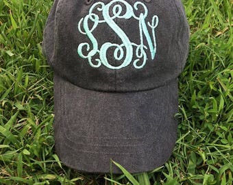 Embroidered Monogram Hat | Pigment Dyed Hat | Personalized Hat | Pool Day | Monogram Baseball Cap | Personalized Ball Cap |