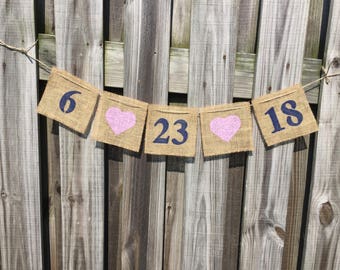 Save the Date - Save the Date Banner - Engagement Photos - Date Banner - Wedding Decor - Photo Prop - Wedding Banner - Wedding Photo Prop