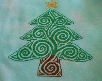 Tribal Christmas Tree Cross Stitch Pattern