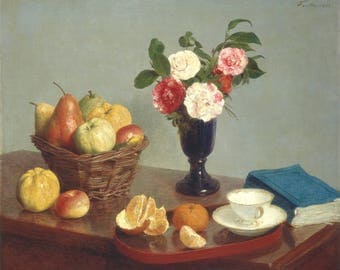 Reproduction painting Henri Frantin-Latour still life.