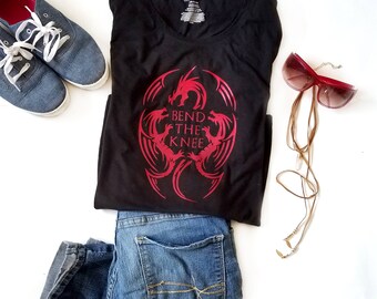 Bend the Knee Game of Thrones T-Shirt, Dragon Shirt, Targaryen T-Shirt, Nerdy T-shirt, Game of Thrones Gift, Geeky Gift, Iron Throne Shirt