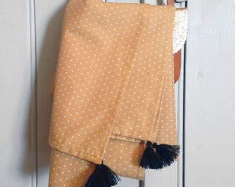 Caramel and cream cotton rectangular scarf