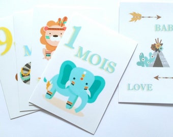 Card set of 24 cards 1a12 baby step today & month...