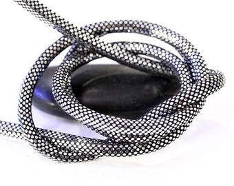 Ø 6 mm - effect Disco silver leather cord