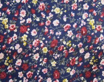 Floral fabric blue and Burgundy