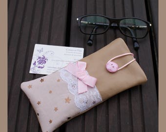 "little star" genuine leather eyeglass or Sunglass case