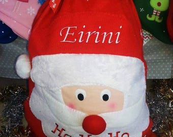 Santa Sack, Personalised Christmas sack, Personalised Santa Sack, Christmas Gifts, Embroidery