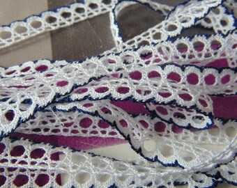 Decorative blue and white cotton lace