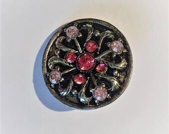 Snap 1.8 cm rhinestone pink