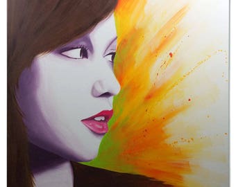 Painting on Canvas 3D 100X100cm / "Beside"