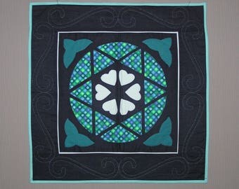 Patchwork blue stained glass