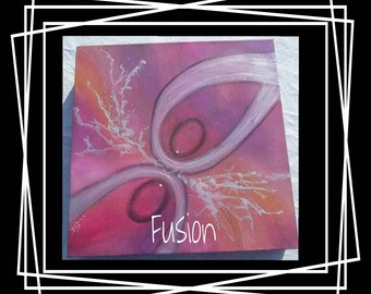 Abstract painting Burgundy silver tones