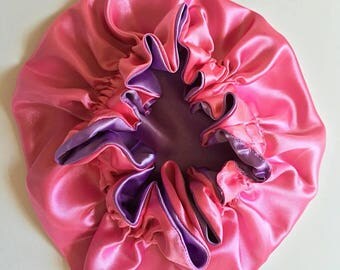 Custom 0-3 MONTHS satin reversible sleep bonnet, baby satin bonnet, satin sleep bonnet, satin baby bonnet, baby shower, girls satin bonnet