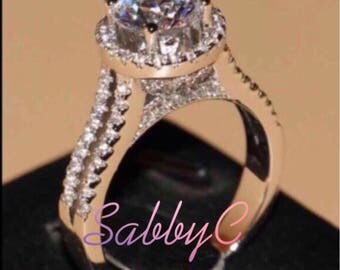 New 18 k white gold engagement ring