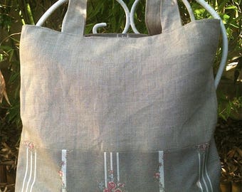 large shoulder bag in linen Twine
