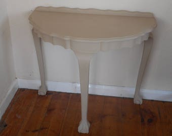 3 legged claw foot console table hand painted