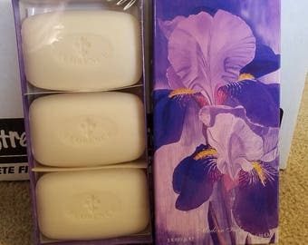 Iris Soap Florence Italy 3 Bars 5.25 Ounces Each Perfumed to Iris