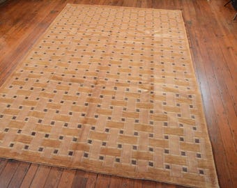 Chinese Contemporary Rug, 6'x9', Beige/Gold, All wool pile