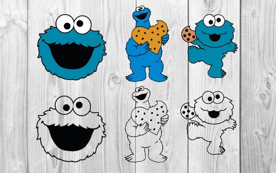 Cookie Monster SVG Cookie Monster Silhouette SVG cutting file