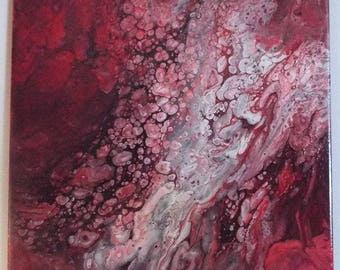 Original Acrylic Pour Hanging Decorative Ceramic Tile 12x12