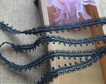 Guipure lace embroidered black Largeur1.3cm L013001B