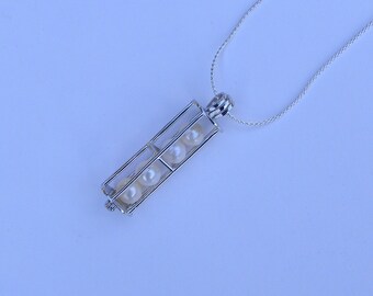 Sterling Silver Cage Pendant & Pearl Necklace Kit