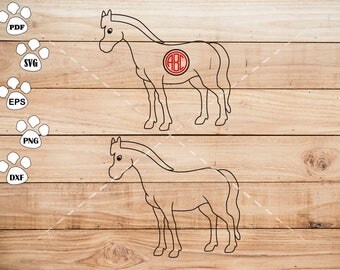 Horse SVG Files, Horse Monogram Frame svg, Horse Clipart, cricut, cameo, silhouette cut files commercial & personal use