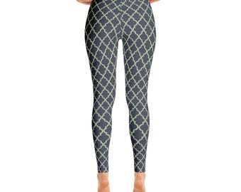 Leggings Yoga Goldsheep Taille S - Motif Ikat Bleu - Super Doux - Neuf Avec étiquettes