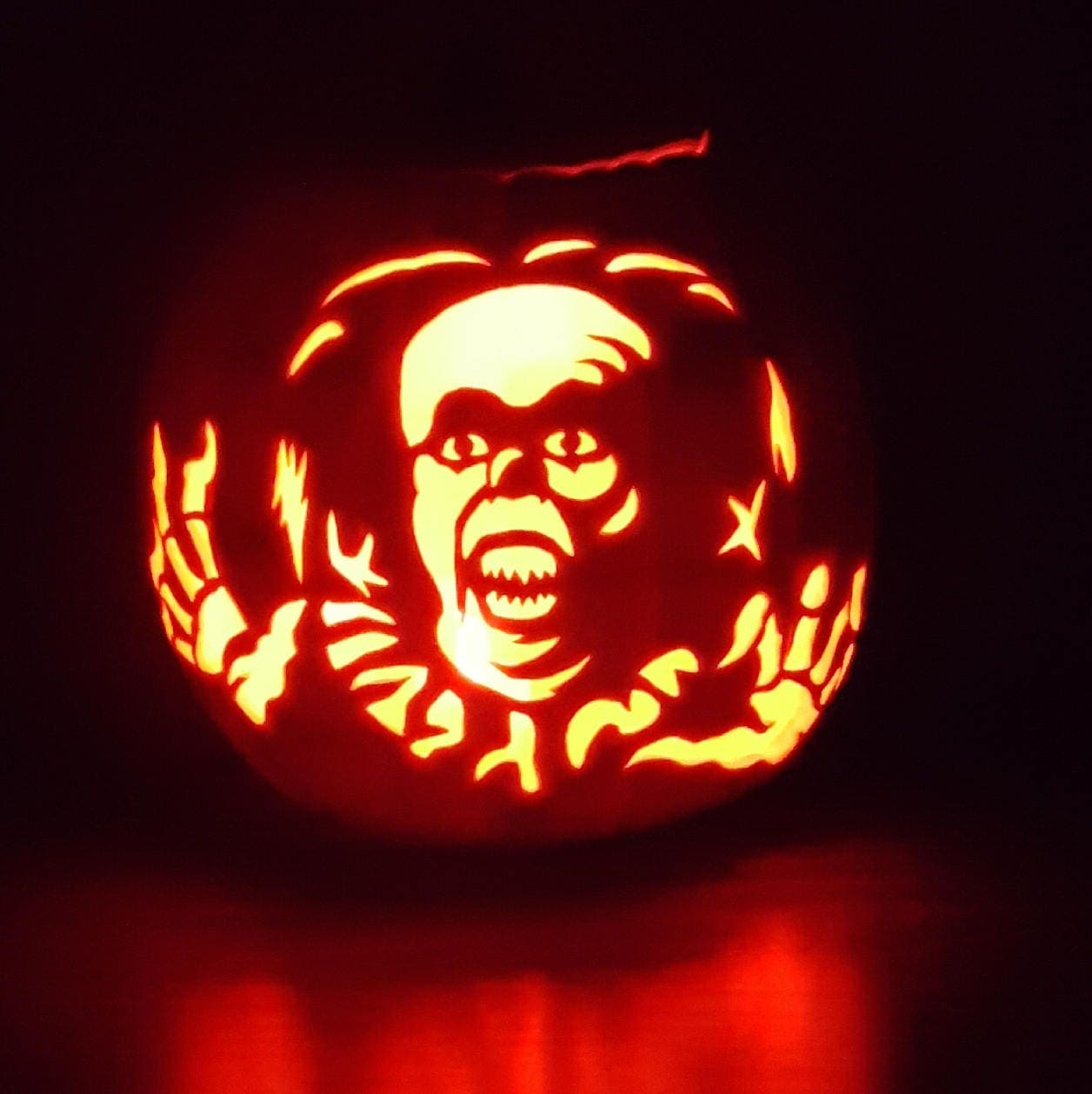 Hand Carved Pennywise the Clown It Pumpkin