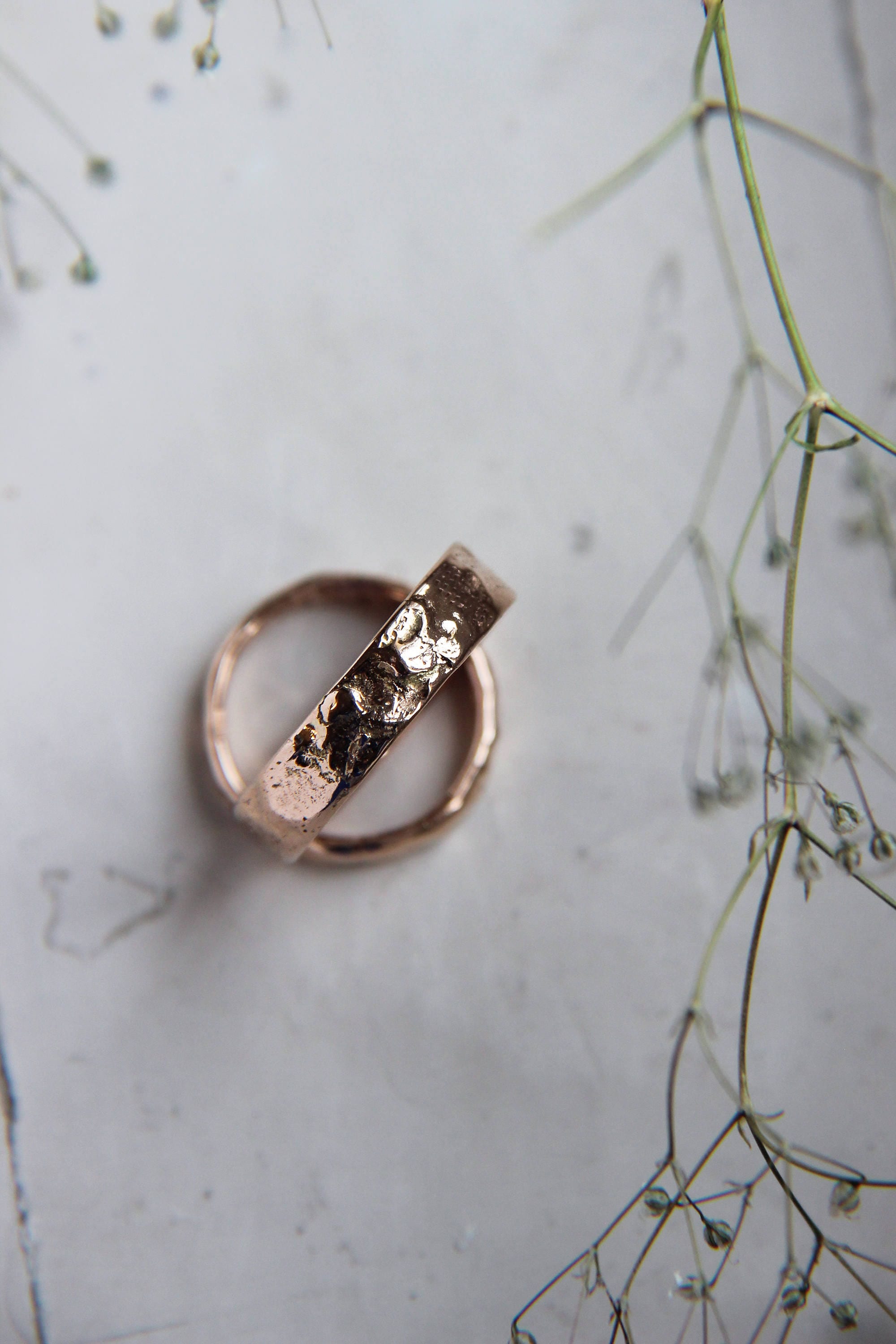 Textured wedding bands gold wedding ring