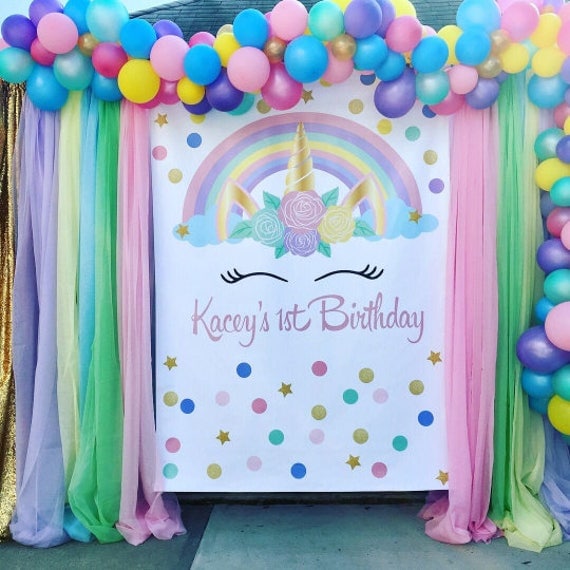  Unicorn Backdrop Unicorn Birthday Unicorn Digital Backdrop 